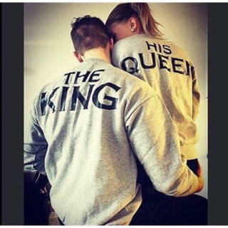 Áo sweater king queen nam nữ