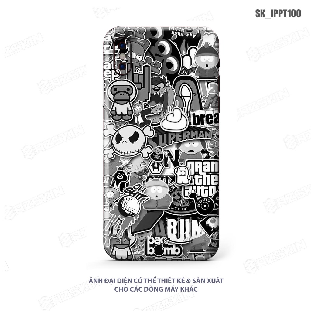 Miếng Dán Skin Pattern Black White IPhone 7/14 Pro Max |SK_IPPT100| Chất Liệu Cao Cấp, Hình In sắc Nét, Khuôn Cắt CNC
