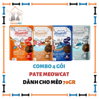 Combo 4 gói - Pate thạch Thịt đỏ cá ngừ Meowcat cho mèo - 70gr (chọn vị tuỳ ý - ghi chú đơn hàng)