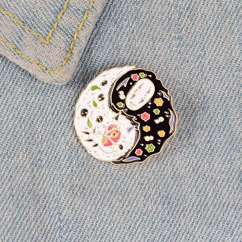 Pin cài áo ghibli vô diện Kaonashi anime Vùng đất linh hồn - GC246