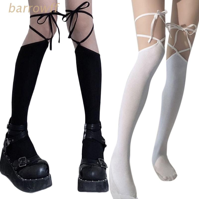 Vớ Cao Qua Gối Đan Dây Phong Cách Lolita Dành Cho Nữ