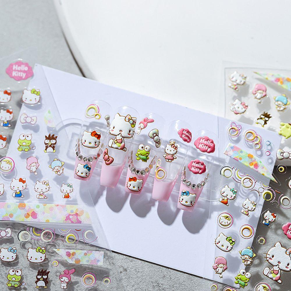 LILYES Miếng Dán Trang Trí Móng Tay Họa Tiết Hoạt Hình Chim Hồng Hạc / Chim Hồng Hạc / Bánh Việt Quất 3D
