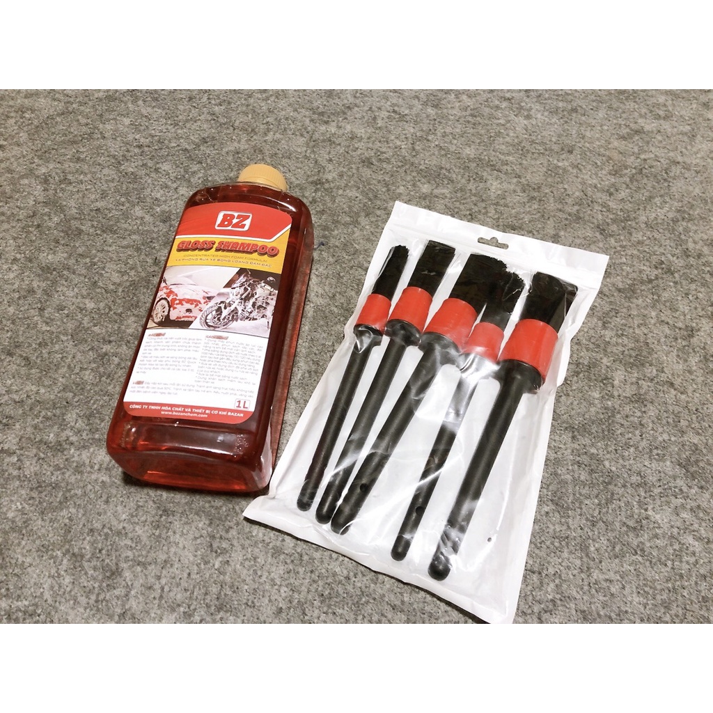 Xà bông BZ nước rửa xe Gloss Shampoo thế hệ mới siêu bọt rửa cực sạch Kèm Cọ Rửa 5 Món Chi Tiết