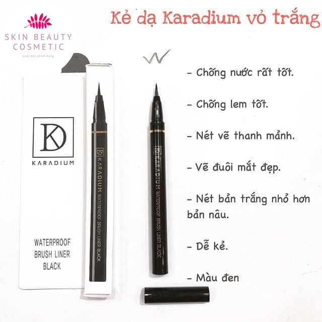 Kẻ Mắt Dạ Karadium Waterproof Brush Liner Black