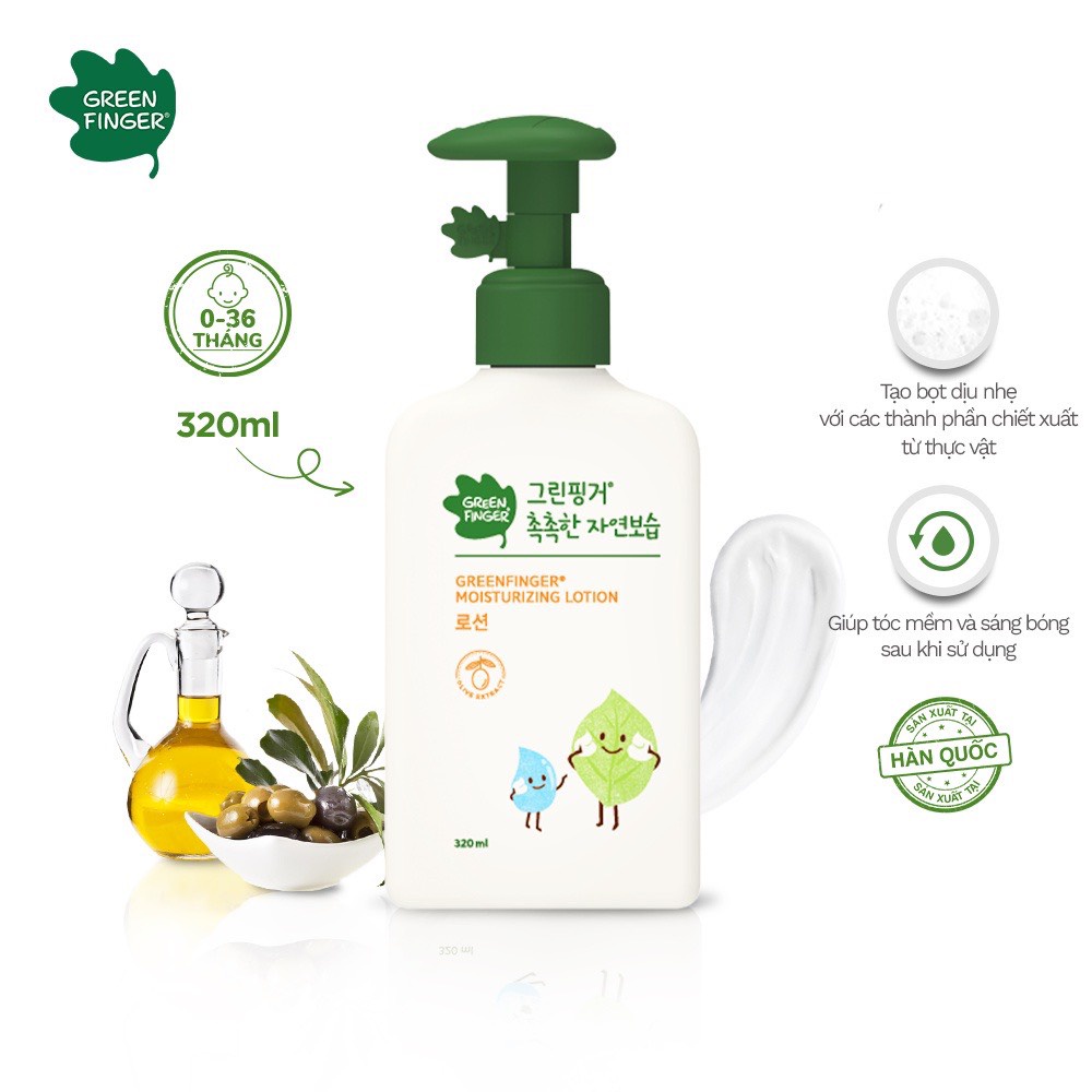 Sữa Dưỡng Da Mặt Và Cơ Thể Cho Bé 0-36 Tháng Greenfinger ChokChok Moisture Baby Lotion 320ml