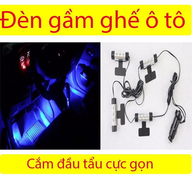 [ ⚡Free Ship 50k⚡]Đèn gầm ghế ô tô, Led gầm ghế cho ô tô 4 bóng màu xanh cực chất mà cực rẻ