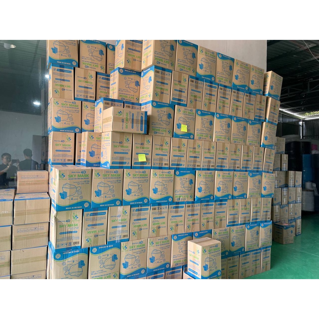 Khẩu Trang Y Tế Kháng Khuẩn 4 Lớp Cao cấp KF94 Sky Mask ôm sát mặt lọc sạch bụi bẩn - Thùng 300 chiếc
