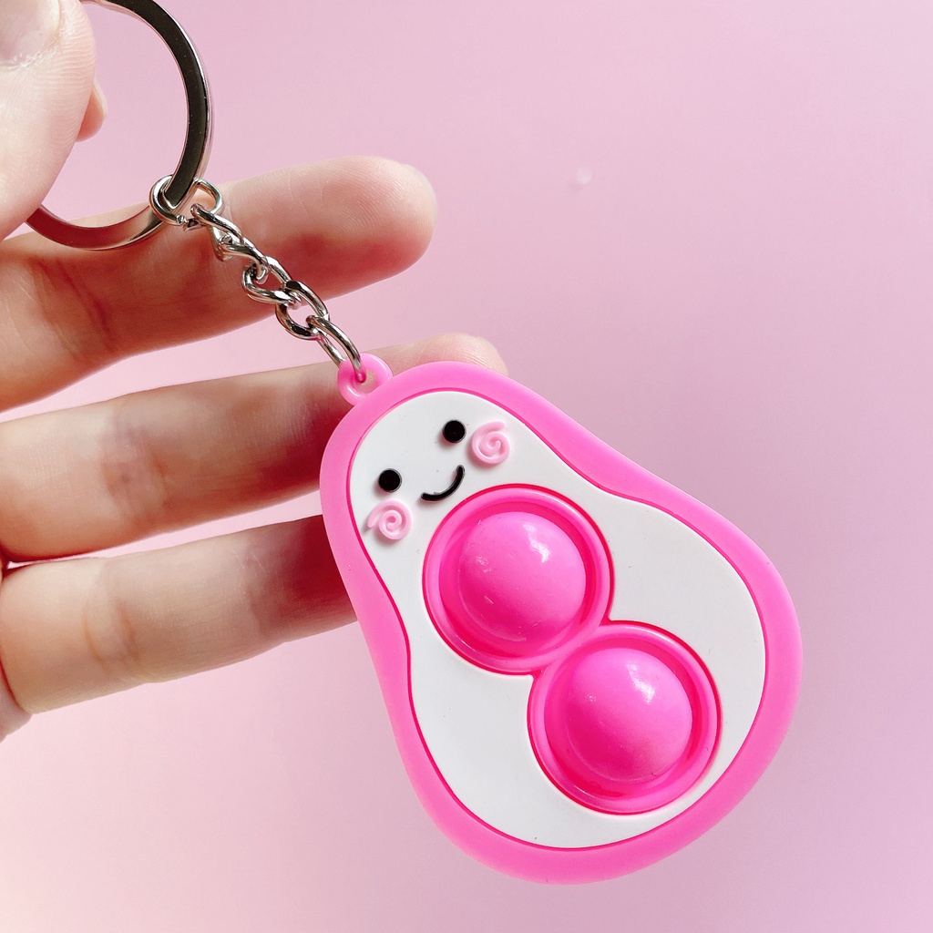 🍉Móc Khóa Hình Quả Bơ Pop-it Độc Đáo - Móc Chìa Khóa Bơ Mặt Cười DUASHOP