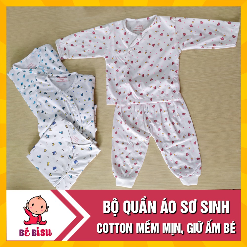 Bộ quần áo sơ sinh VẠT CHÉO BÌNH SỮA cho bé (MỚI)