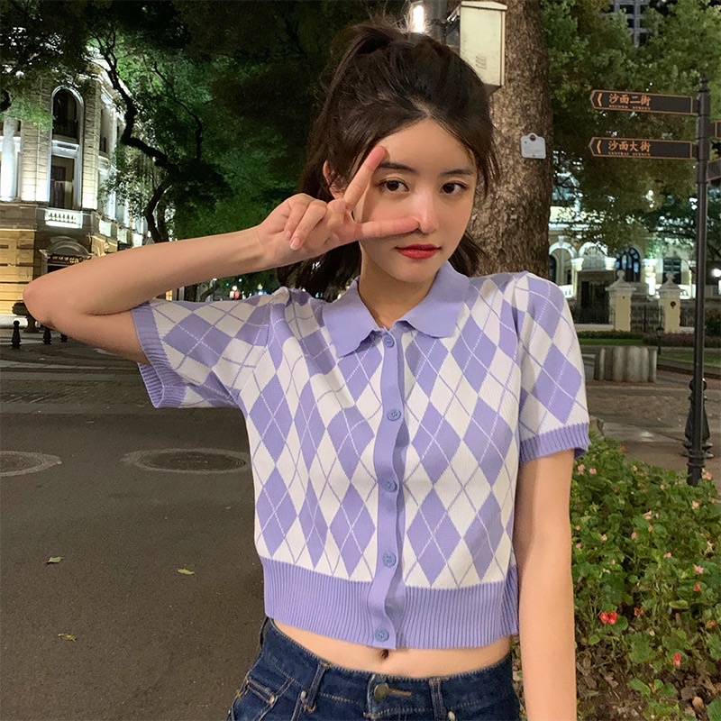 ÁO CROPTOP LEN CỔ POLO