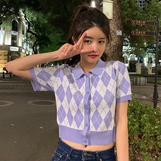 ÁO CROPTOP LEN CỔ POLO