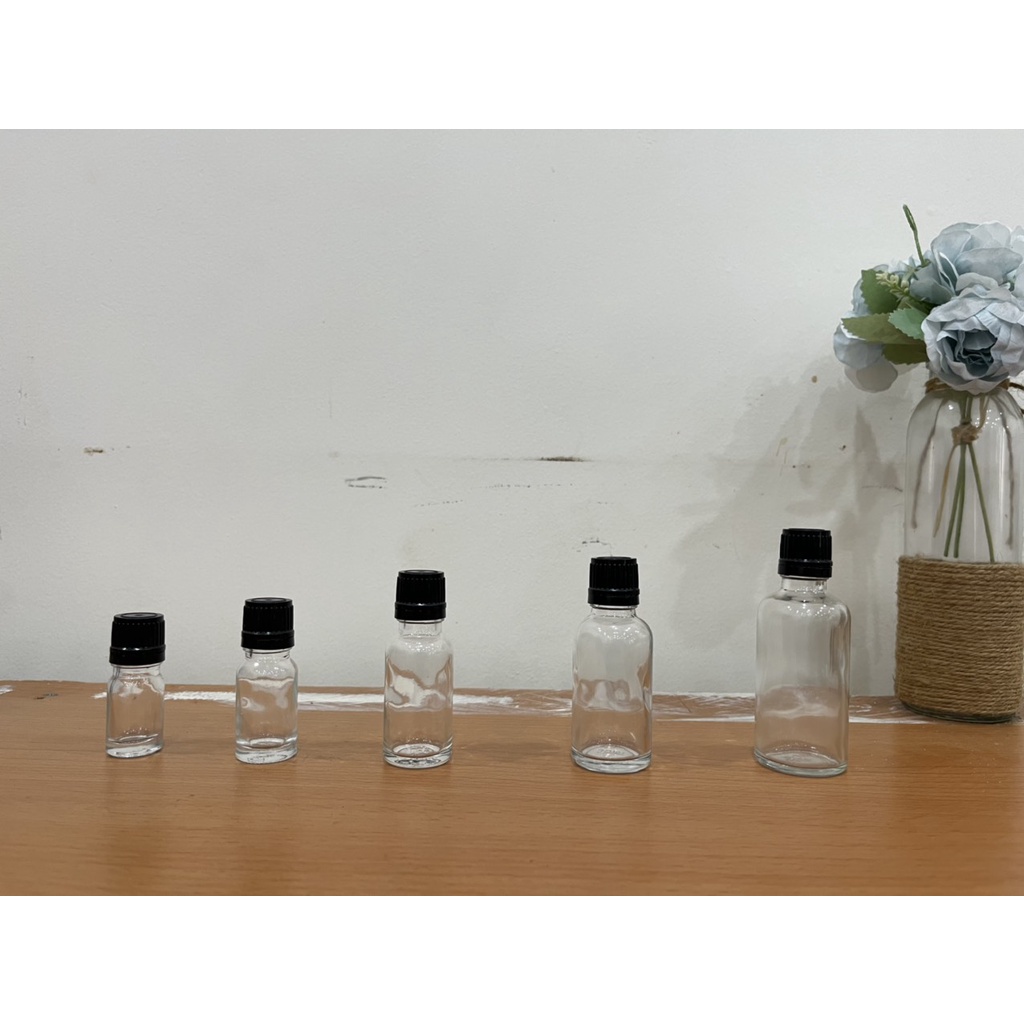Lọ Chiết Serum, Chai Chiết Mỹ Phẩm, Tinh Dầu Thủy Tinh Trong Suốt 5ml/10ml/20ml/30ml/50ml NẮP VẶN