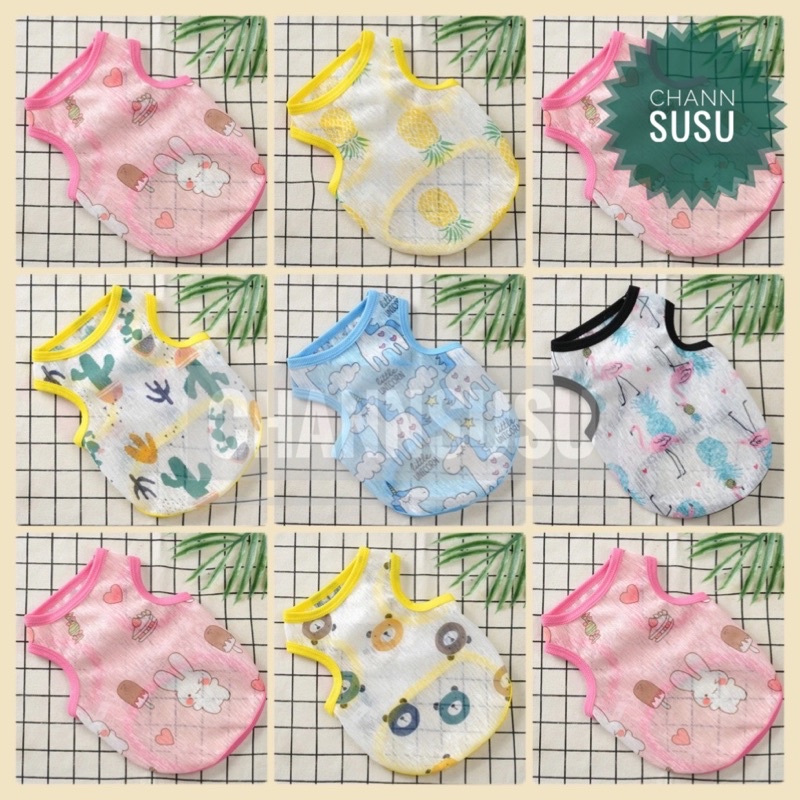 Áo hè cho thú cưng Áo thun sát nách cotton con vật cho chó mèo thú cưng