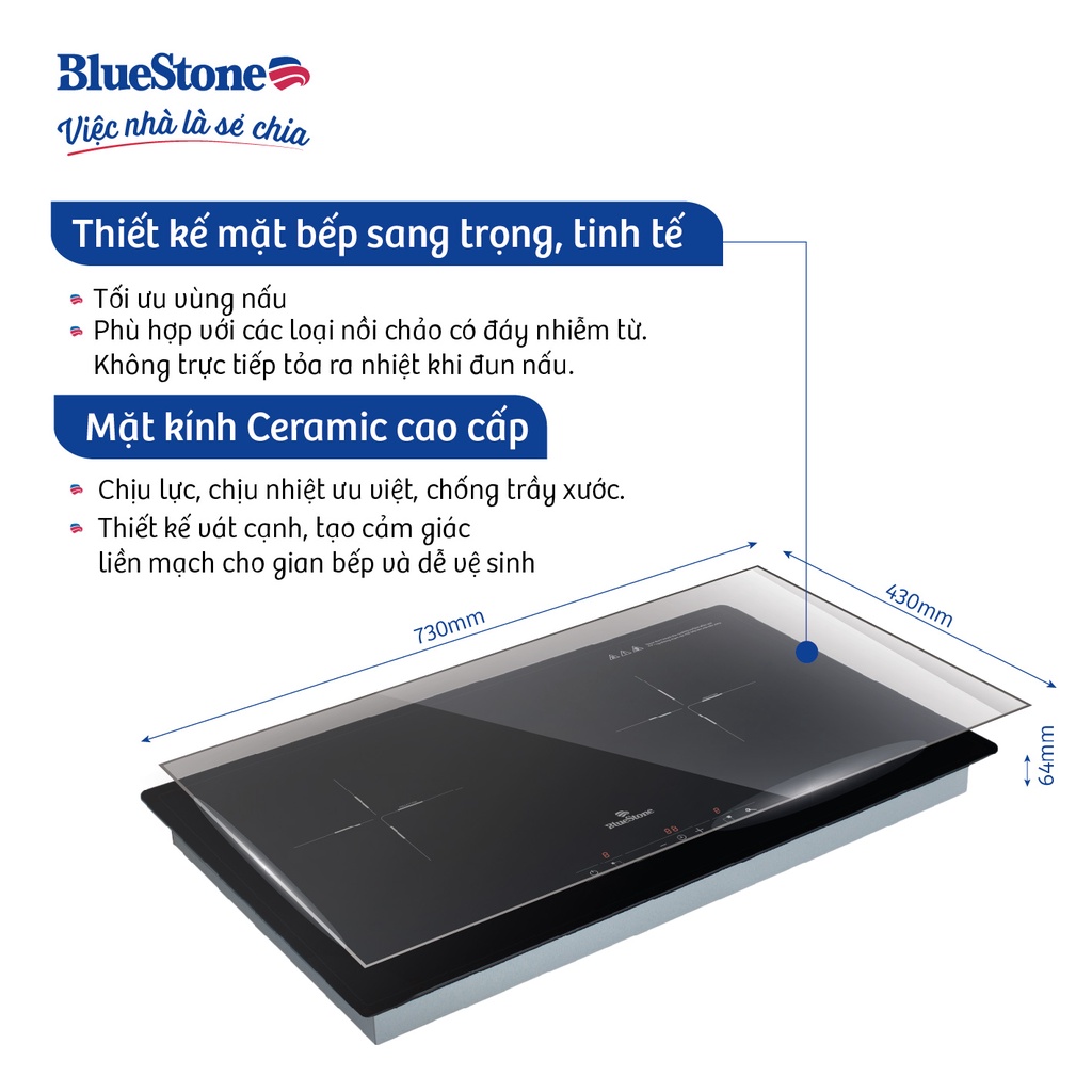 Bếp Từ Đôi 4000W Bluestone ICB-6818
