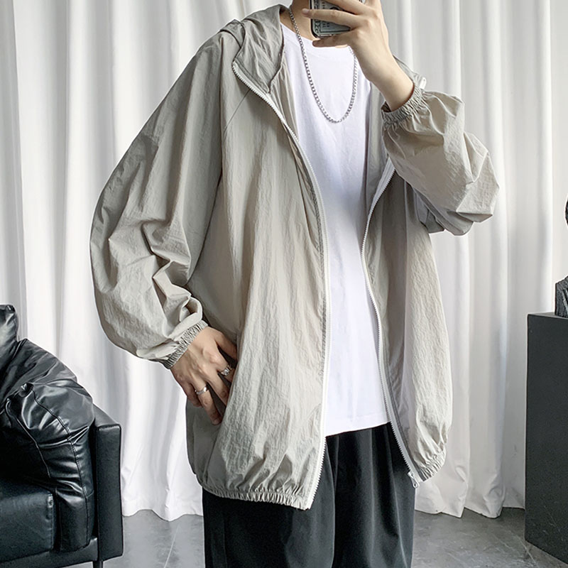 Áo Khoác Dù Màu Trơn Phong Cách Hàn Quốc Cho Nam