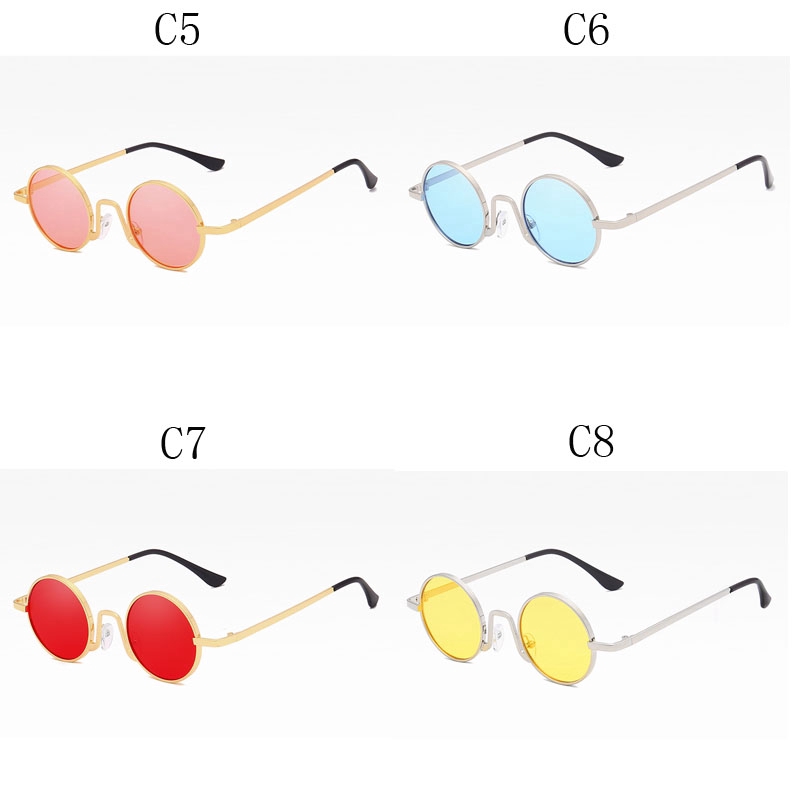 Kính Mát Gọng Tròn Phong Cách Retro Thời Trang Unisex Men Women Trendy Metal Sunglasses Outdoor Shade Wild Personality Eyewear