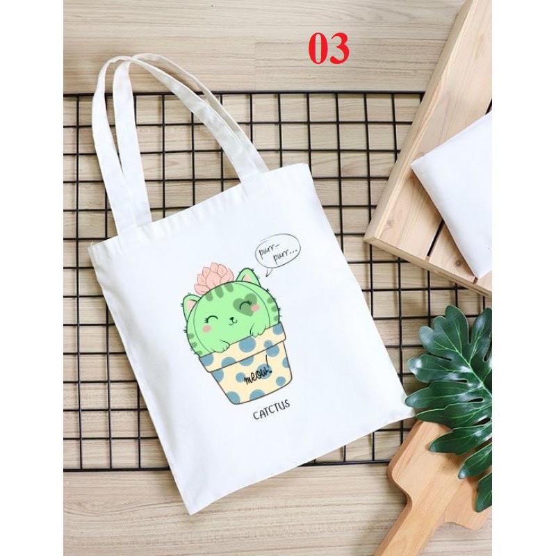 [Nhận in theo yêu cầu] 20 mẫu hot Túi tote vải bố đựng đồ canvas có khóa kéo