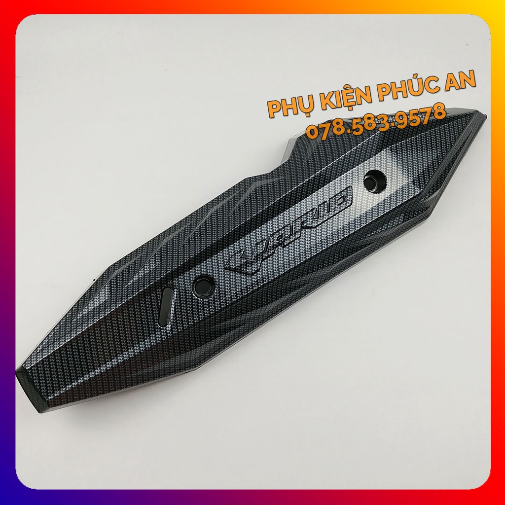 Ốp che ống pô xe Vario 125 150 - pát bô cách nhiệt ống xả năm 2018 2019 2020 2021 2022 2023 đen nhám carbon