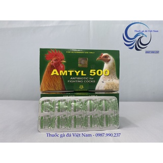 Amtyl 500 nuôi tang, khò khè, sổ mũi cho gà đá (1 vỉ)