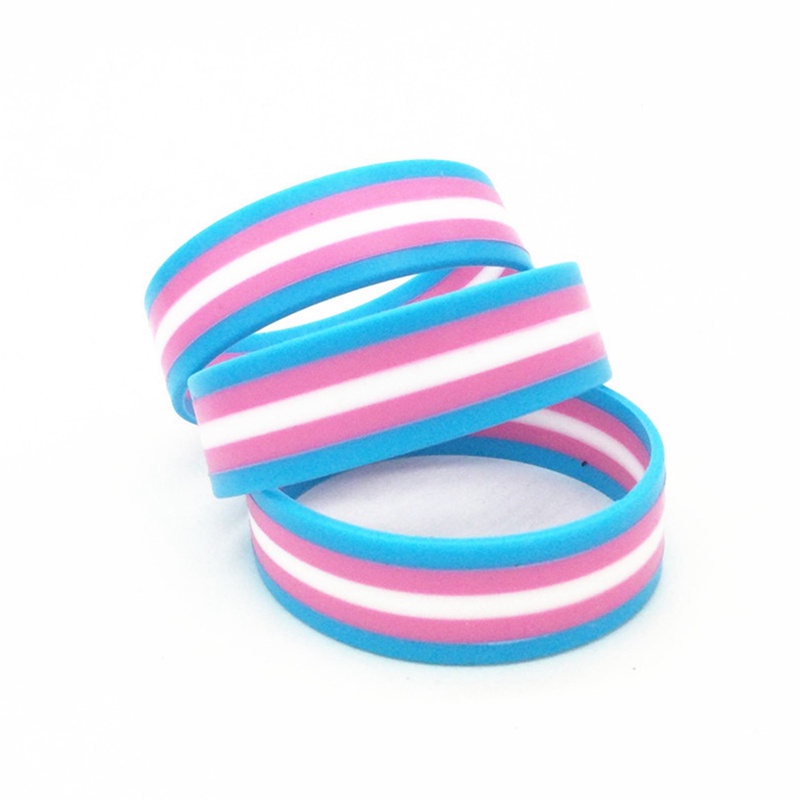 1 Vòng Tay Silicone Màu Cầu Vồng Đính Chữ Gay Pride Thời Trang