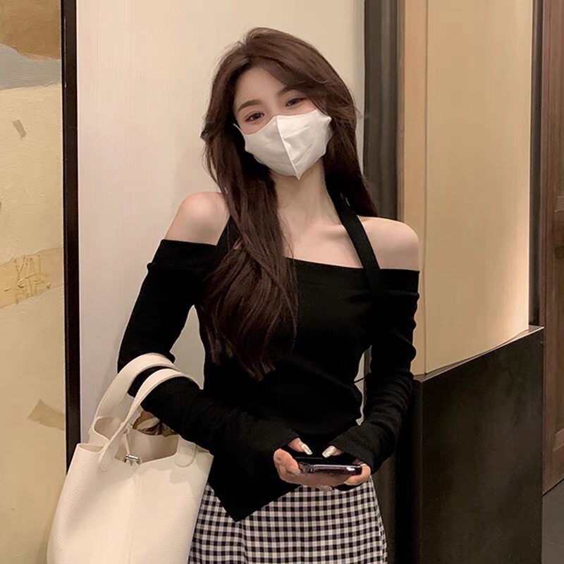 Áo Thun Tay Dài Sexy, Trẻ Trung Phong Cách Ulzzang Hàn Quốc
