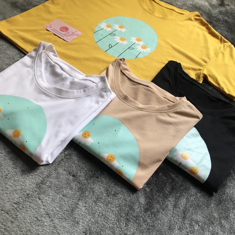 Áo Croptop Hoa Cúc - Áo Thun Nữ Hoa Cúc