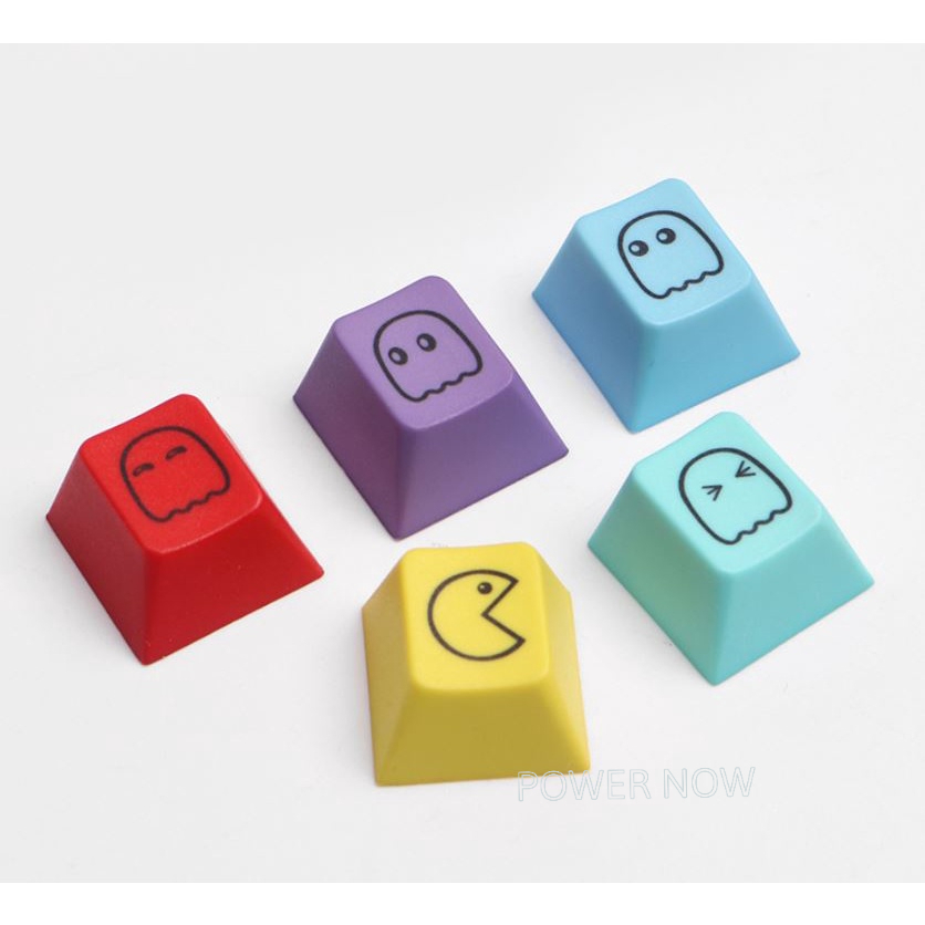 Bộ Keycaps Lẻ   PBT Mario, Pacman 5 Phím. OEM Profile Cho Bàn Phím Cơ