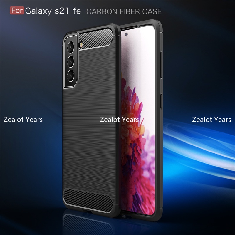 Ốp lưng silicon sợi carbon cho điện thoại Samsung Galaxy S21FE S21 S21plus S21Ultra S21U
