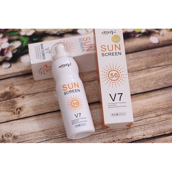 Xịt chống nắng SunScreen V7 Magic Flowers SPF 50+