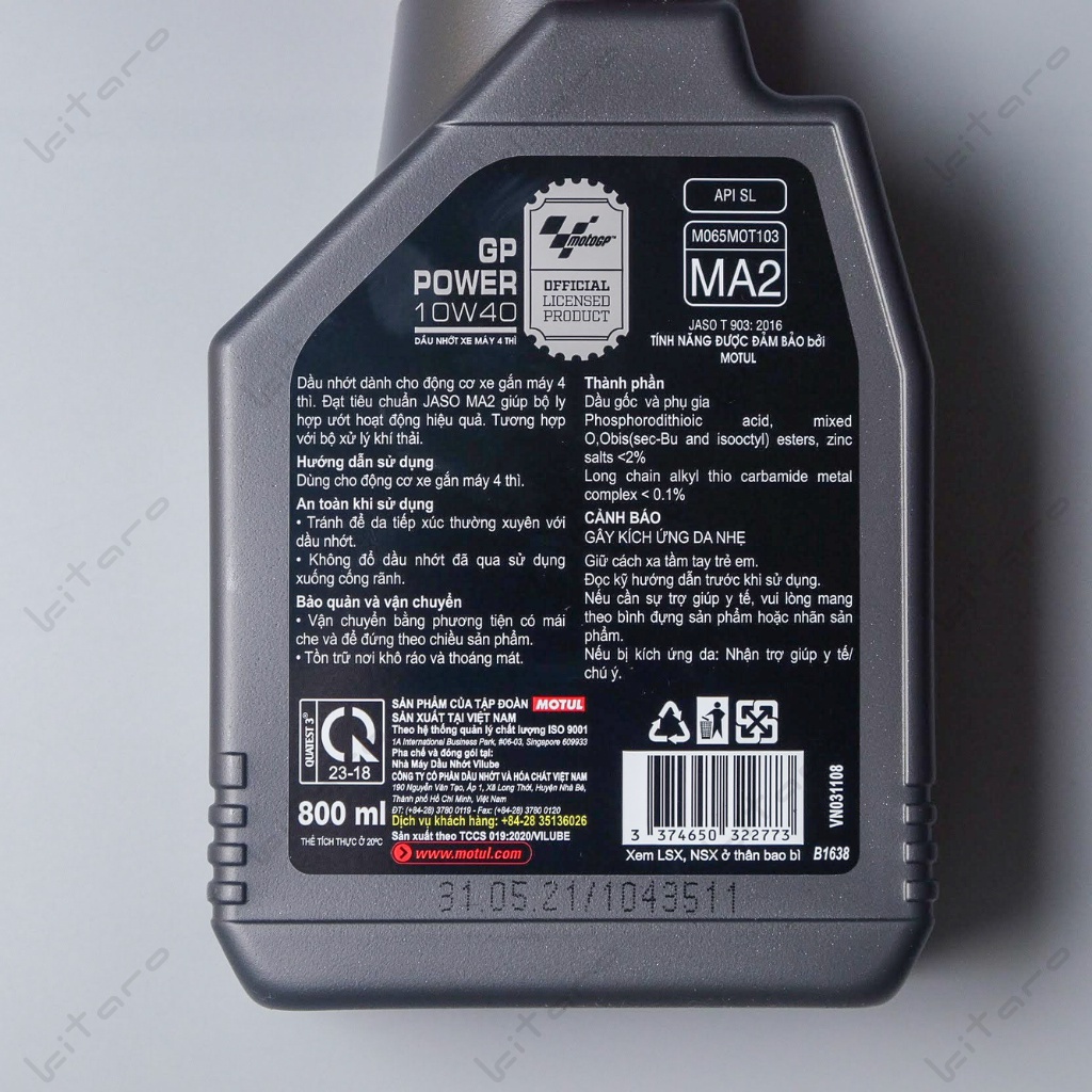 Nhớt Xe Số Cao Cấp Motul GP POWER 4T 10W40 800ml