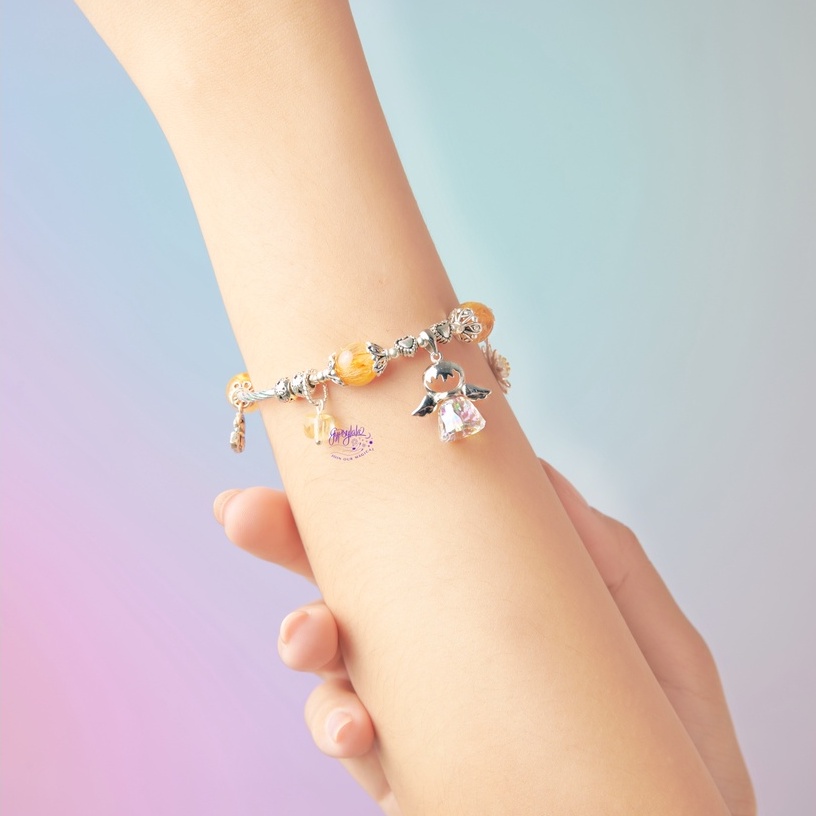 Vòng Tay Thiên Thần Đá Thạch Anh Tóc Vàng SP004149 Gypsy.lala