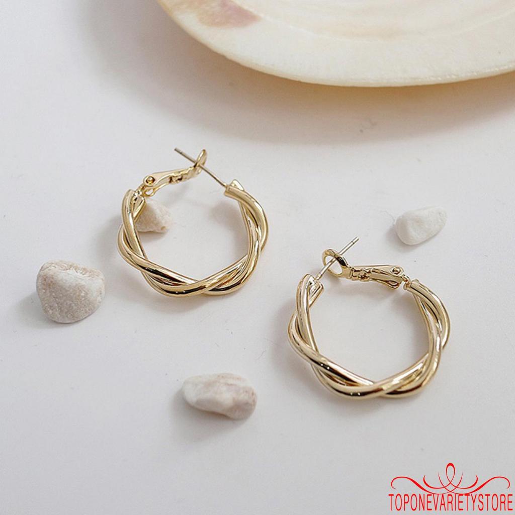Khuyên tai nữ hình tròn màu sắc thời trang