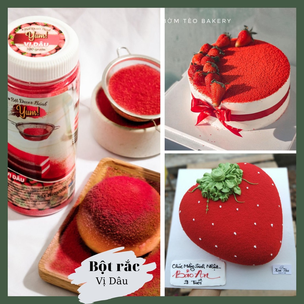 Hũ 300G Bột Rắc Vị Dâu (Sprinkled powder Strawberry) - Đồng Tiến Việt Nam