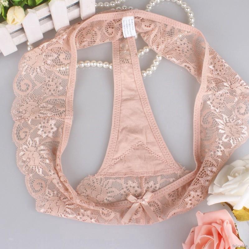 Quần lót ren lưng thấp màu trơn