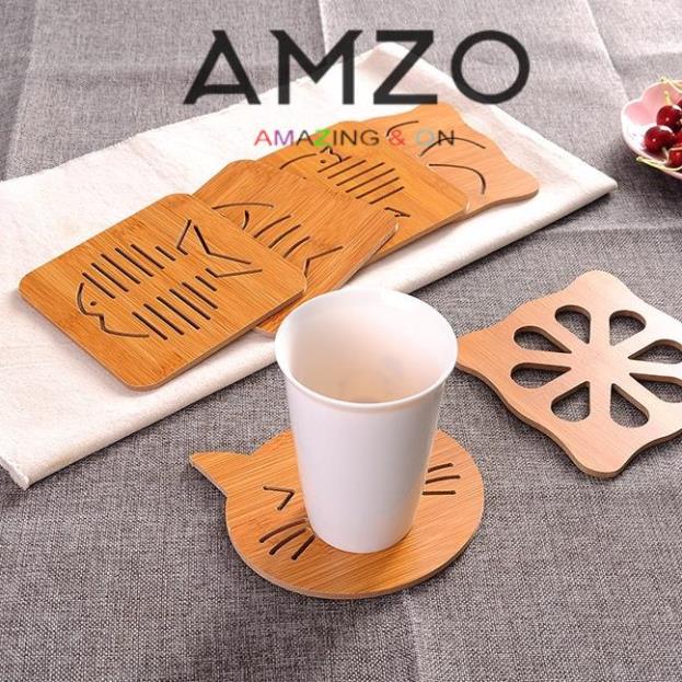 Miếng Lót Nồi Bằng Gỗ Cách Nhiệt Tiện Dụng AMZO - giao ngẫu nhiên