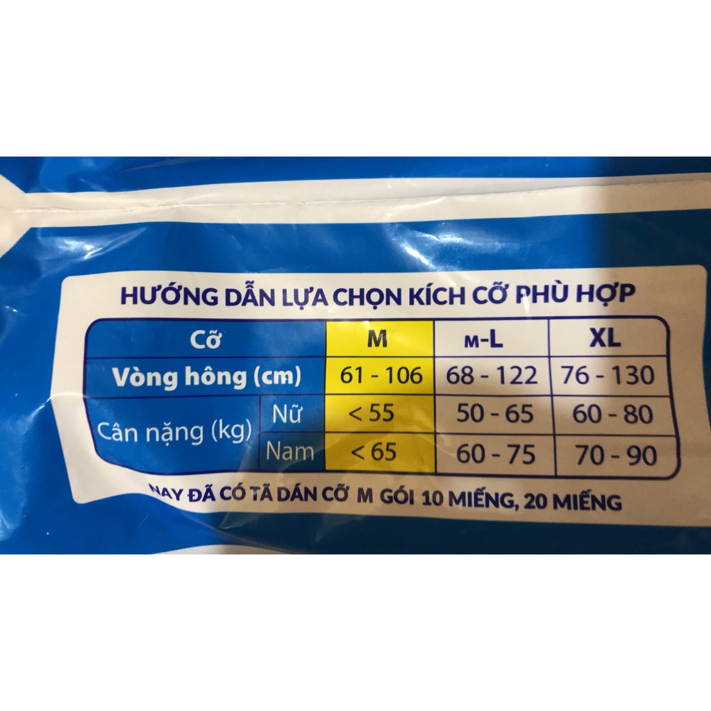 [HÀNG TẶNG ML10+2] Tã Bỉm Dán Caryn người lớn Size ML10 miếng