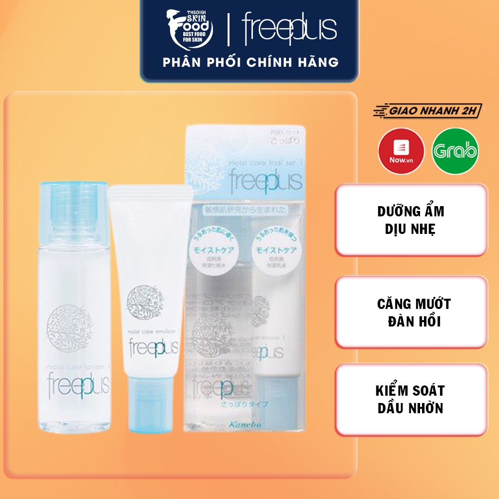 [2 Items] Bộ Dưỡng Ẩm Dịu Nhẹ Freeplus Moist Care Trial Set (Lotion 40ml + Emulsion 15ml)