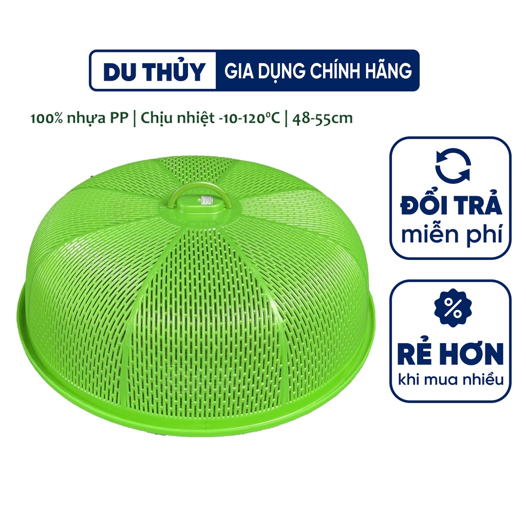 Lồng bàn đậy thức ăn nhựa tròn, kích thước 48 - 50cm nhựa pp chính phẩm an toàn, dùng chặn ruồi côn trùng tiện dụng