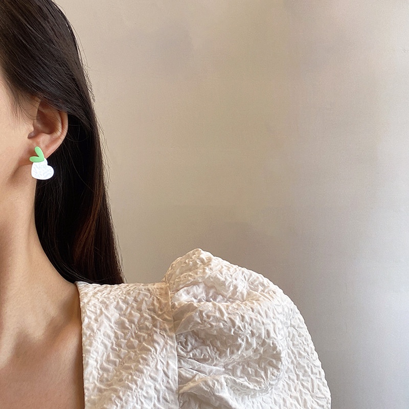 Bông Tai Hình Trái Tim Bằng Acrylic Phong Cách Hàn Quốc Đơn Giản Thời Trang Cho Nữ