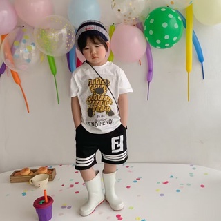 Bộc cộc tay bé trai - Set bộ gấu FENDI hàng quảng châu cao cấp cho bé trai size 2-8