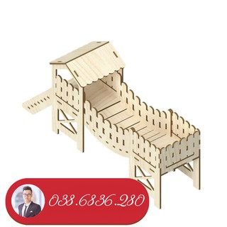Biệt thự cầu thang gỗ cho chuột Hamster