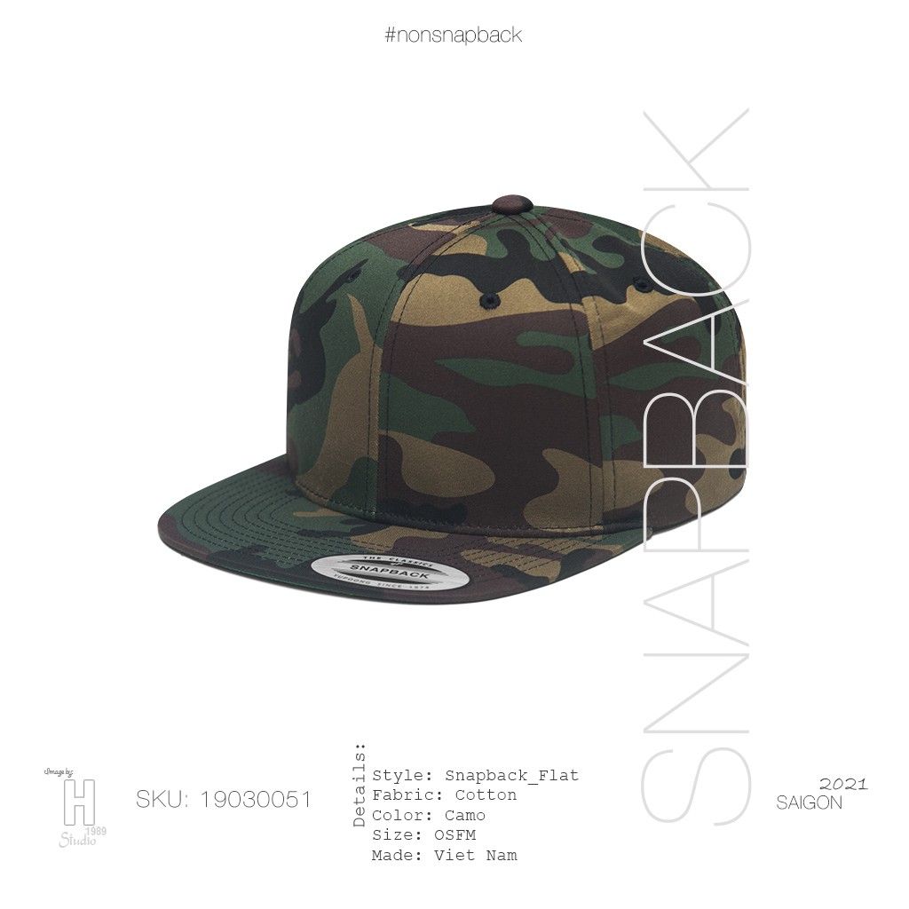 Nón Snapback Trơn Camo