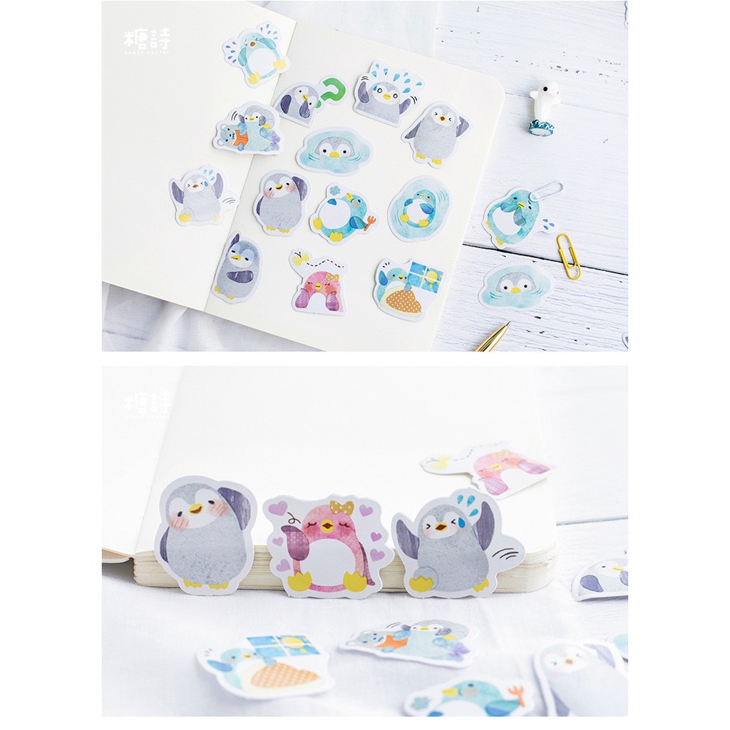 Bộ sticker/ Hình dán Bé Chim Cánh Cụt Đáng Yêu (45 Hình)