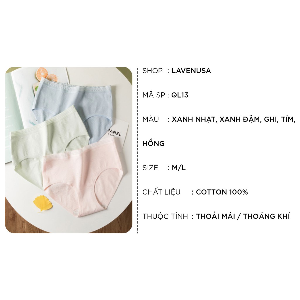 Quần lót nữ cotton cao cấp viền ren co giãn kháng khuẩn siêu đẹp QL13 | WebRaoVat - webraovat.net.vn