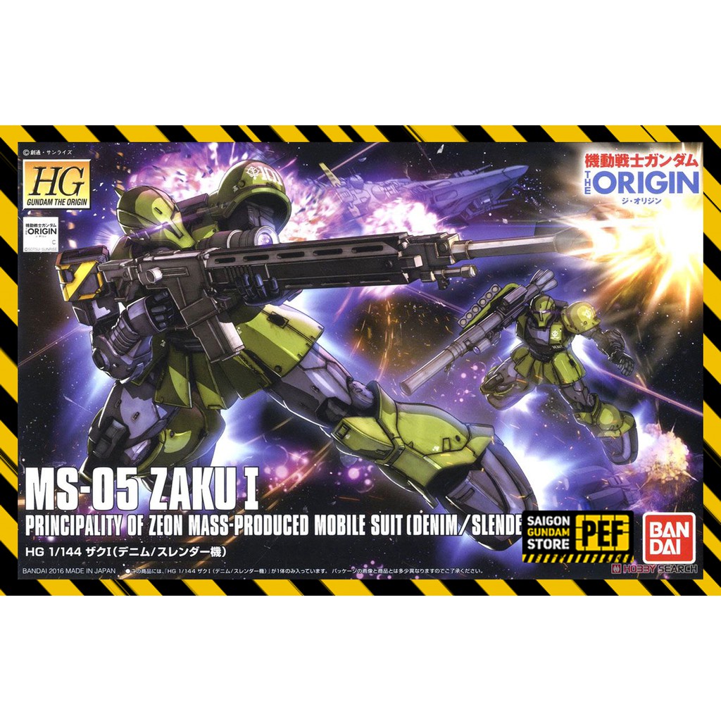 MÔ HÌNH LẮP RÁP HG GTO MS-05 ZAKU I DENIM:SLENDER