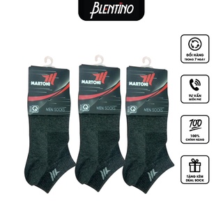 [Mã BMLT30 giảm đến 30K đơn 299K] Blentino combo 3 đôi tất nam cổ ngắn cotton không sổ lông free size MTO-02