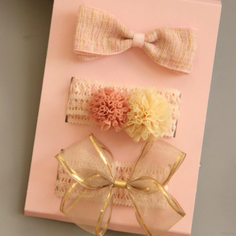 Babyme Baby Cute Girls Bowknot Floral Design Headband Headwear Apparel Photography Prop Party Gift