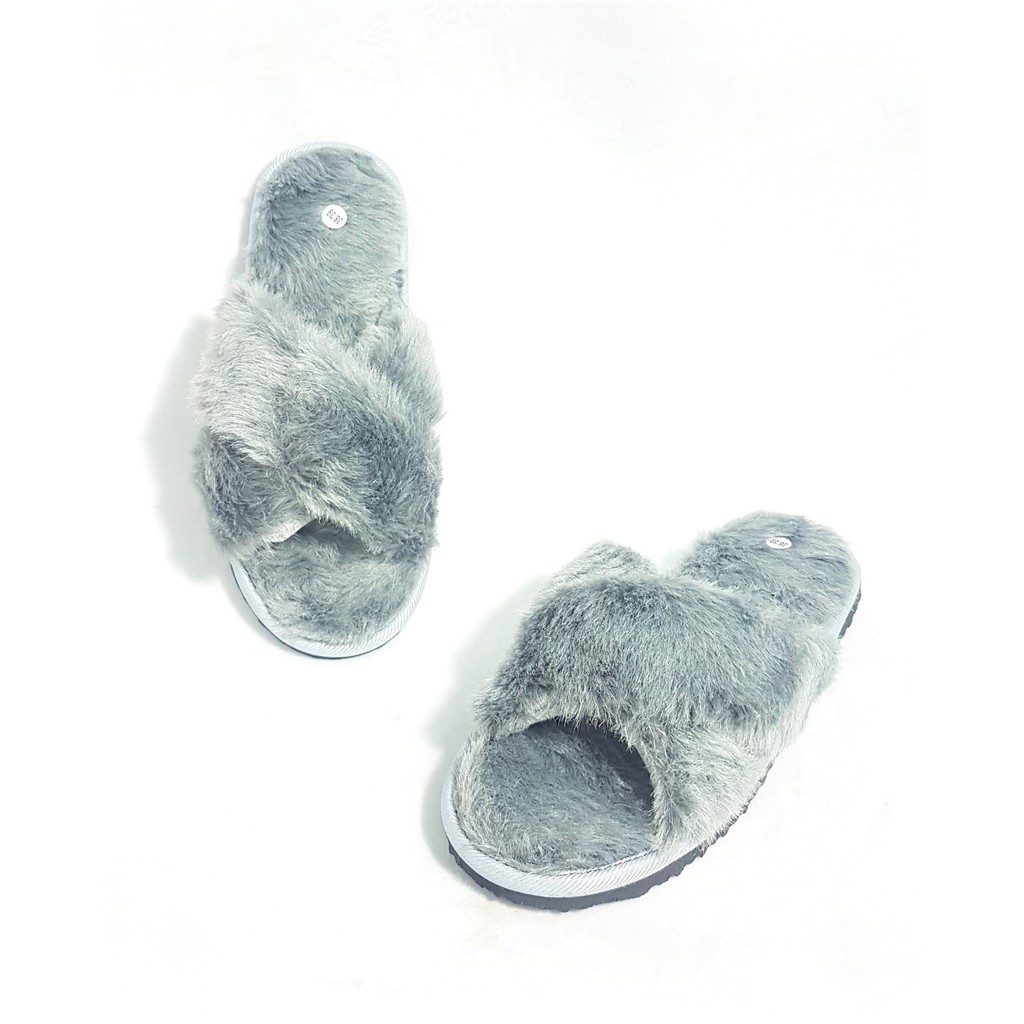 Dép đi trong nhà Quai Chéo Lông Thú Xù Mềm Mại ( Easy Life Slippers )