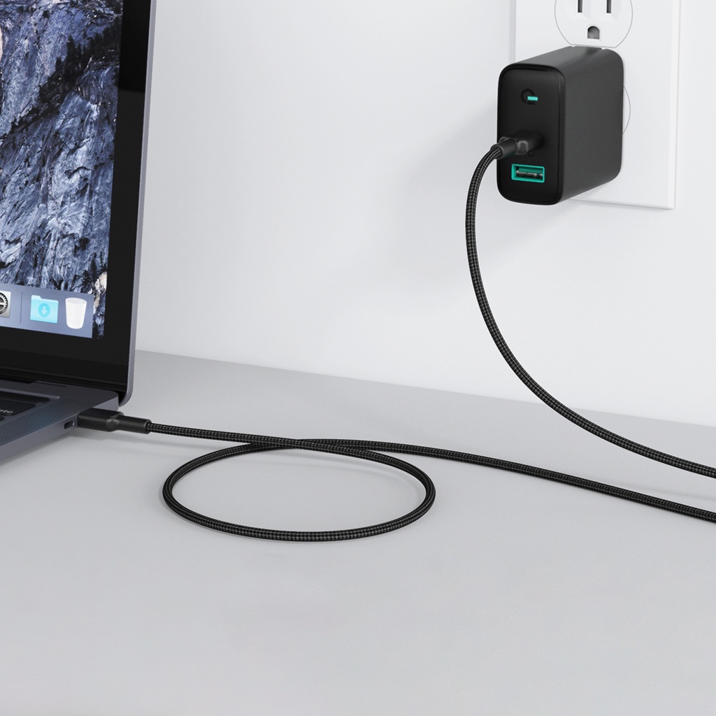 Cáp sạc nhanh Aukey CB-CD45 Type C to C 60W 480Mbps 0.9m dây sạc cho Samsung Xiaomi MacBook Nintendo Switch