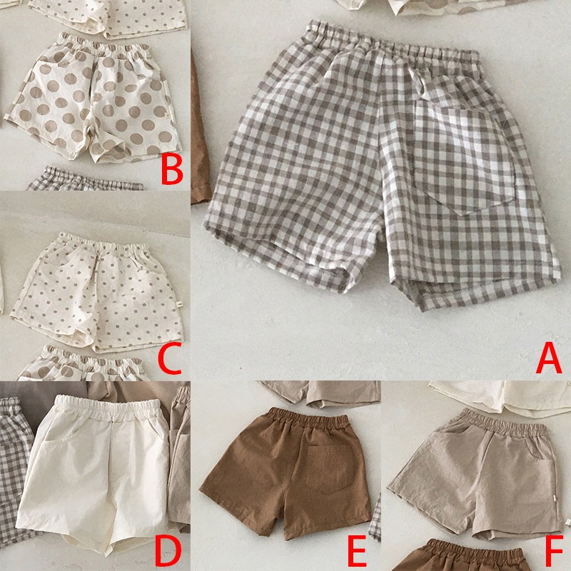 Quần Short Cotton Lanh Họa Tiết Chấm Bi Phong Cách Hàn Quốc Thời Trang Mùa Hè Cho Bé